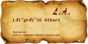 Légrádi Albert névjegykártya